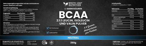 BCAA PULVER White Leaf Nutrition