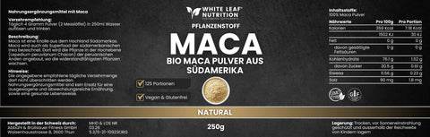 BIO MACA PULVER White Leaf Nutrition