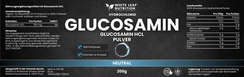 GLUCOSAMIN HCL PULVER White Leaf Nutrition